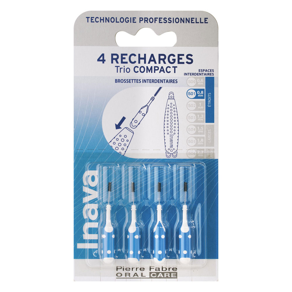 Inava 0.8mm Interdental Brushes Refills Blue x4