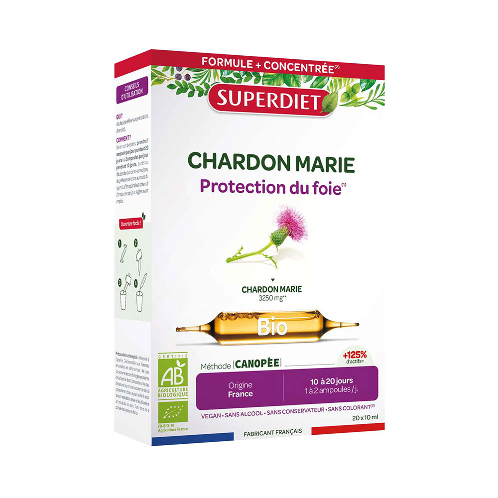 Superdiet Milk Thistle Organic liver support 20 ampoules