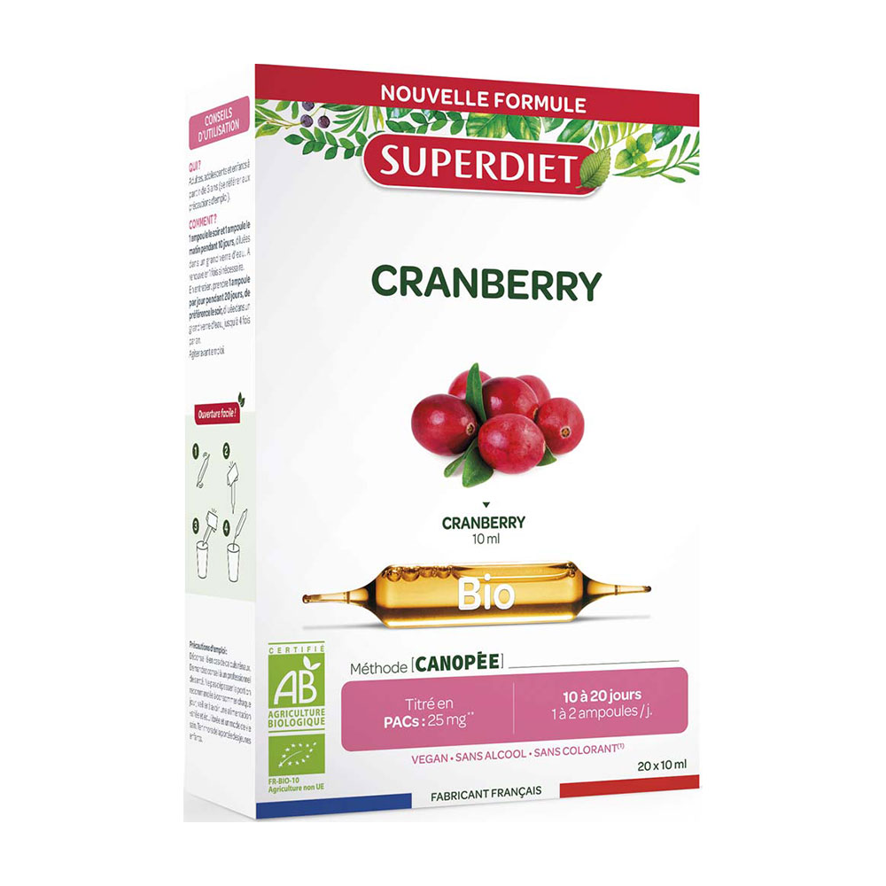 Superdiet Organic cranberry 20 ampoules