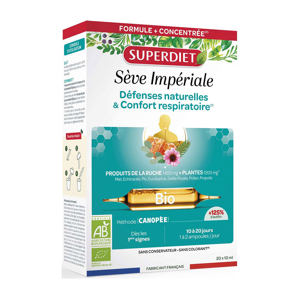 Superdiet Imperial Organic Sap natural defences and respiratory comfort 20 ampoules