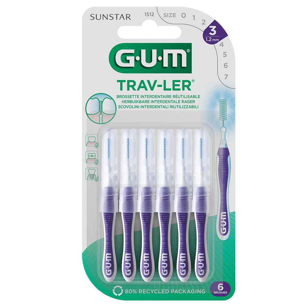 Gum Trav-ler Interdental Brushes 1512 Trav-ler 1.2 Mm X4 x4