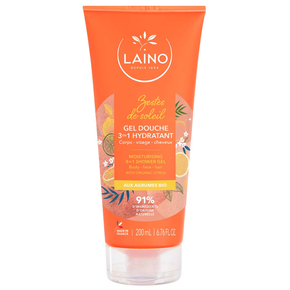Laino Sunny Zest 3-in-1 Shower Gel with organic citrus 200ml