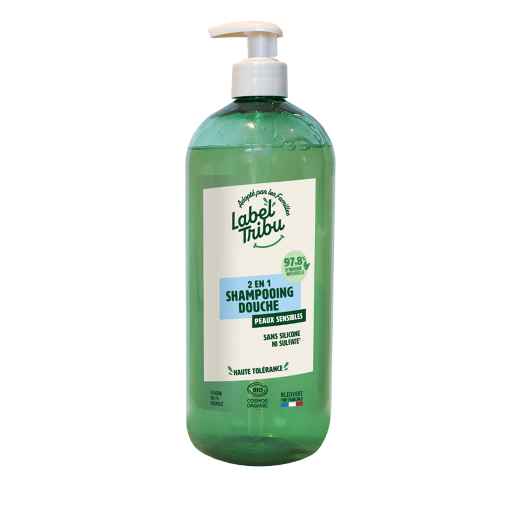 Label Tribu 2in1 Shower Shampoo for Sensitive Skin Perfumes-free 1L