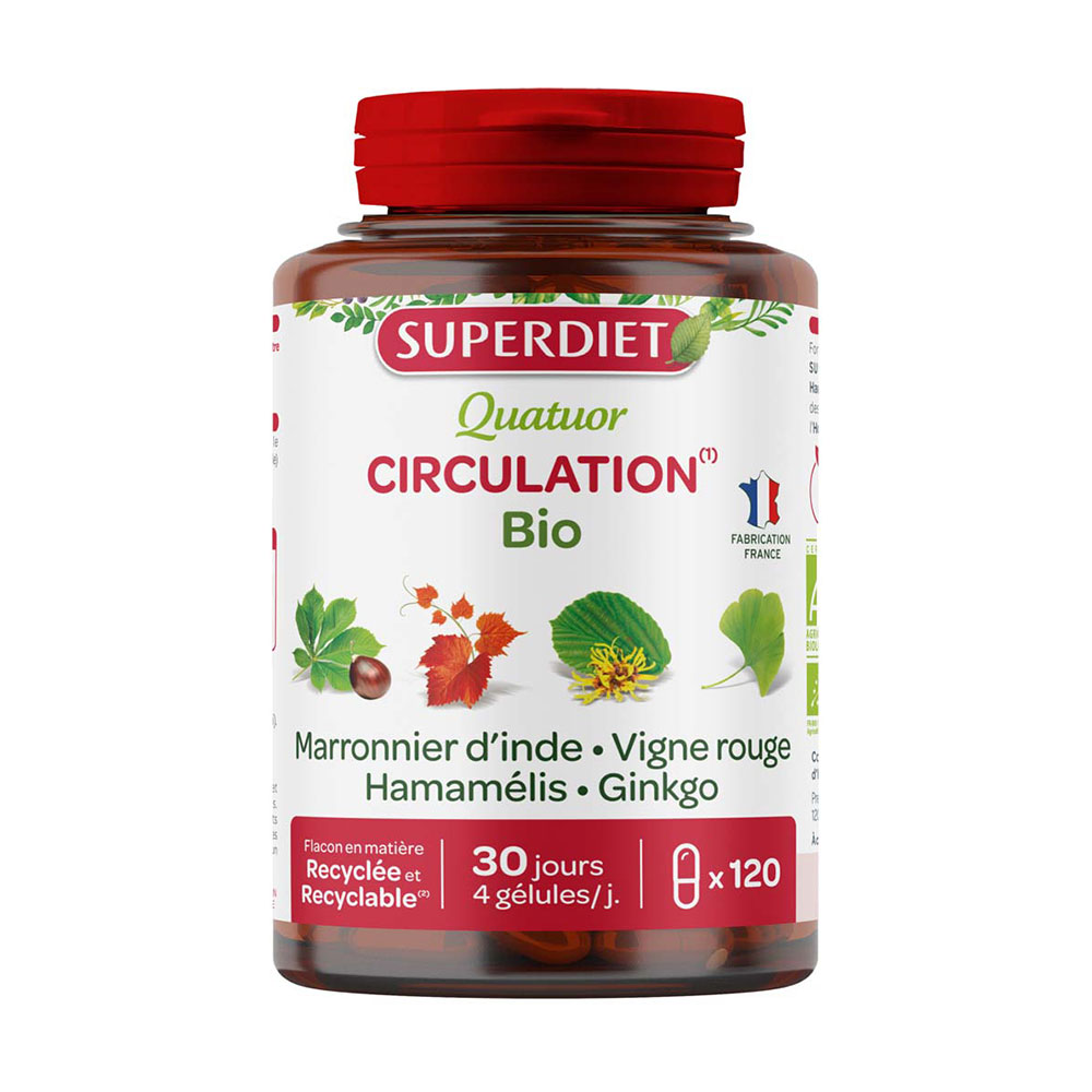 Superdiet Quatuor circulation organic 120 capsules