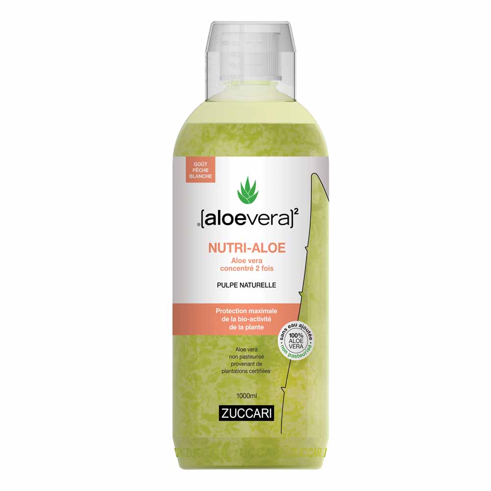 Naturancia [aloevera]2 Zuccari NUTRI-ALOE Pure Aloe Vera Juice Peach flavour 1litre