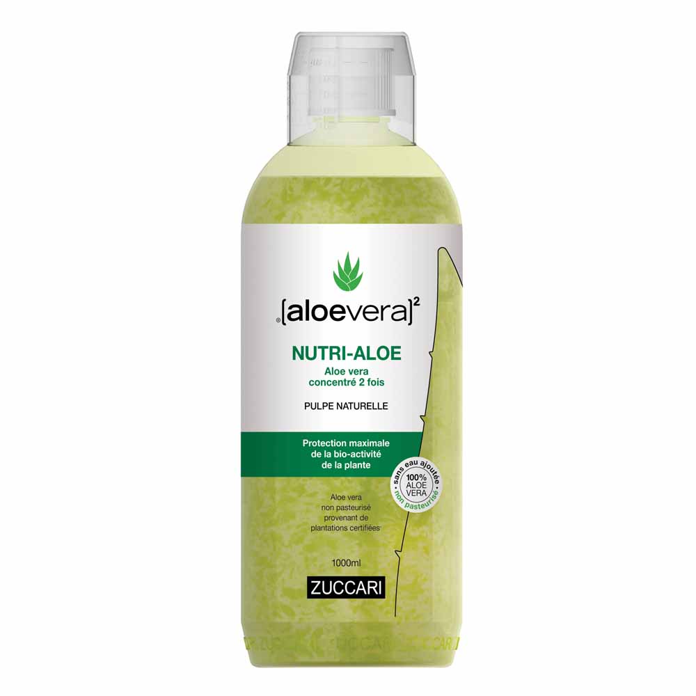 Naturancia [aloevera]2 Zuccari NUTRI-ALOE Pur Unpasteurised Aloe vera juice with no added water x 2 concentrate 1litre