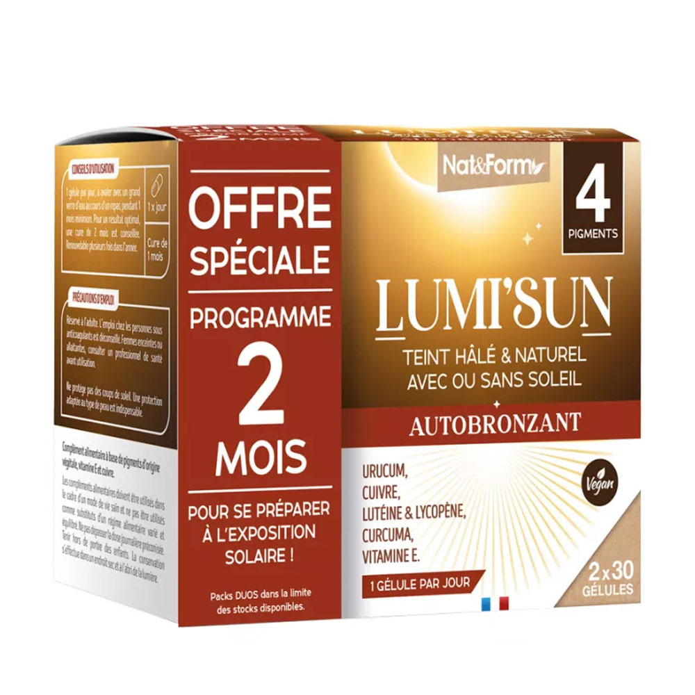 Nat&Form Lumi'Sun Self-Tanning Halé et Naturel Complexion 2x30 capsules