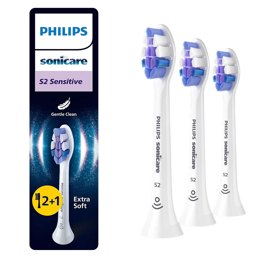 Philips Sonicare Sonicare Standard Sensitive Ultra Soft 2 Replacement Brush Heads HX6053/87 x2+1