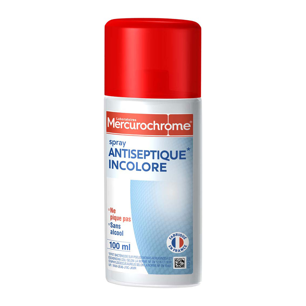 Mercurochrome Spray Antiseptique Incolore 100ml