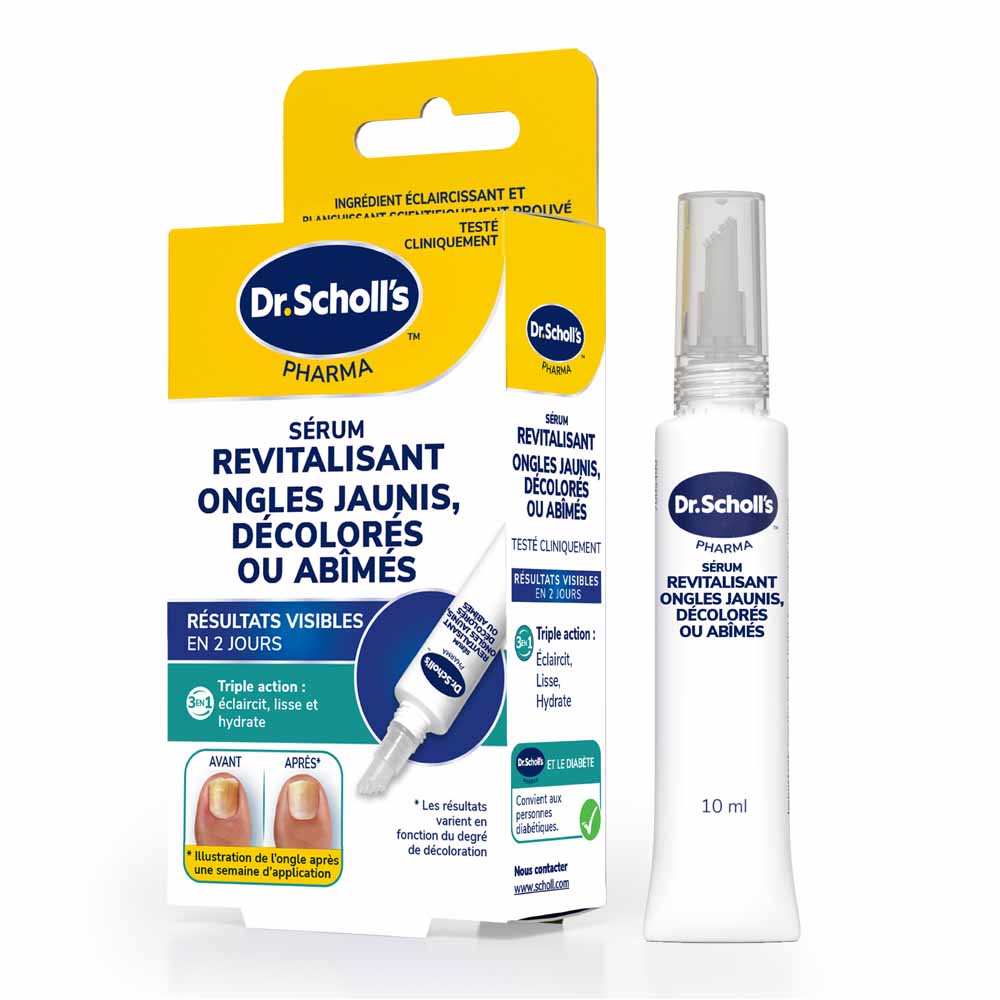 Scholl Triple Action Revitalizing Serum for Yellowed, Discoloured or Damaged Nails 10ml