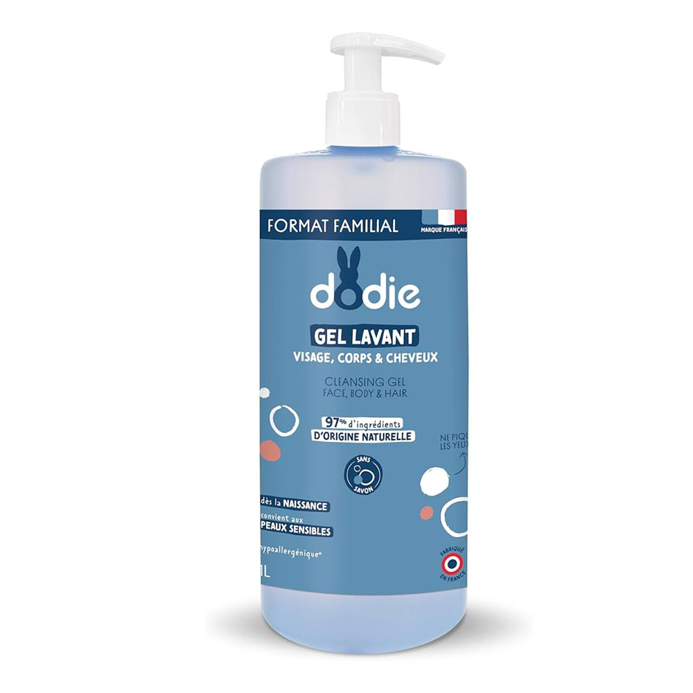 Dodie 3 In 1 Cleansing Gel Face Body And Hair From Birth 1l