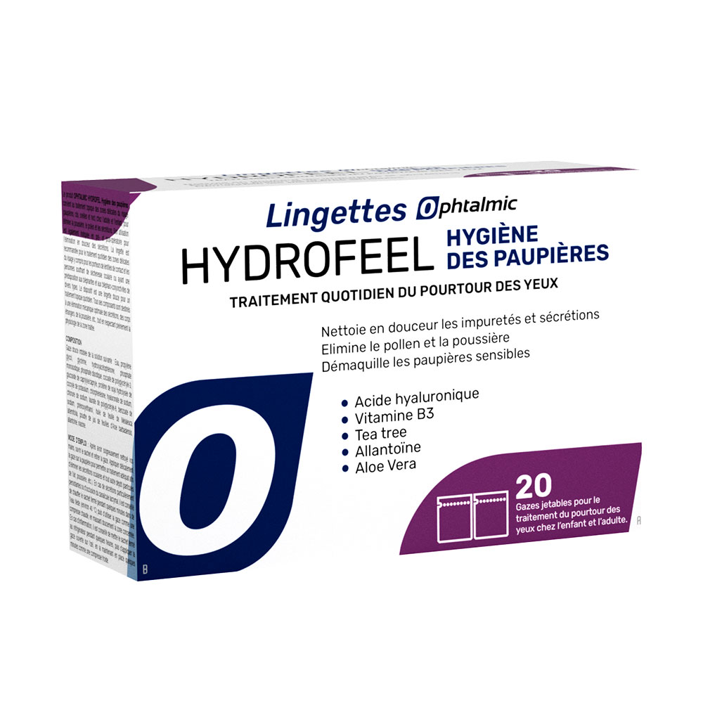 Ophtalmic Hydrofeel Wipes for Eyelid Hygiene x20