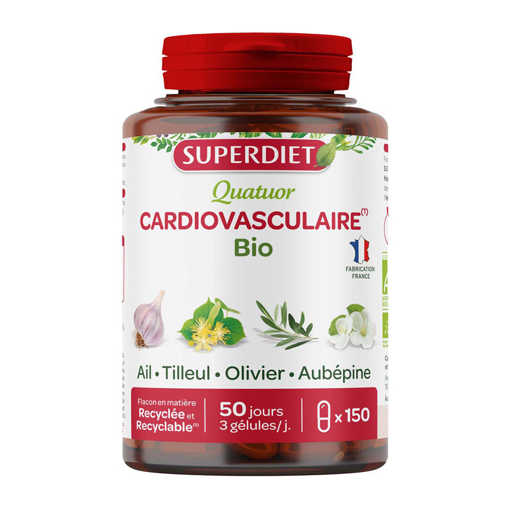 Superdiet Quatuor Cardiovascular Organic Garlic 150 Capsules 150 Gelules