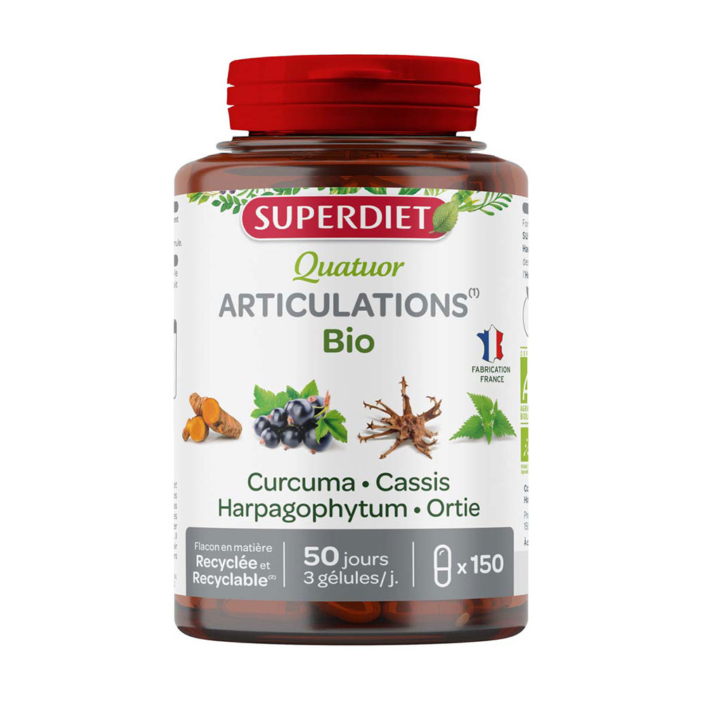 Superdiet Organic Turmeric Quartet for Joint Flexibility 150 Capsules