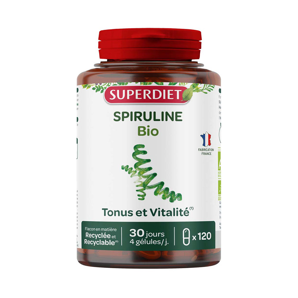 Superdiet Superdiet Organic Spirulina 120 Capsules 120 Gélules