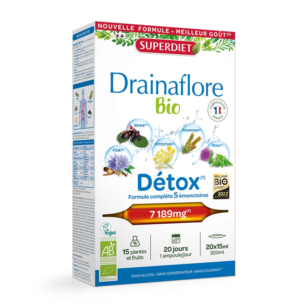 Superdiet Drainaflore Oral Solution 20 Phials X 15ml