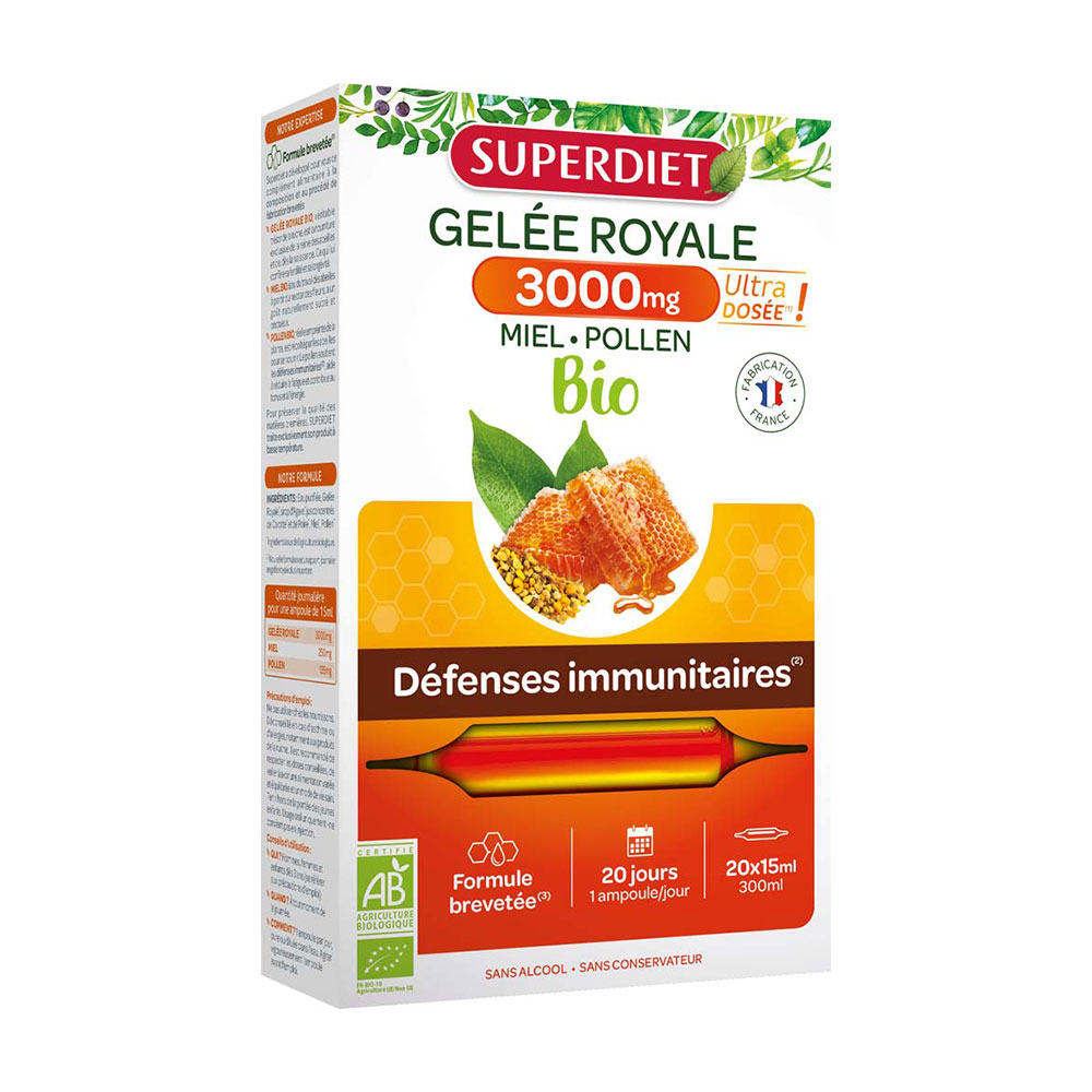 Superdiet Royal Jelly 3000mg Bioes 20 ampulas