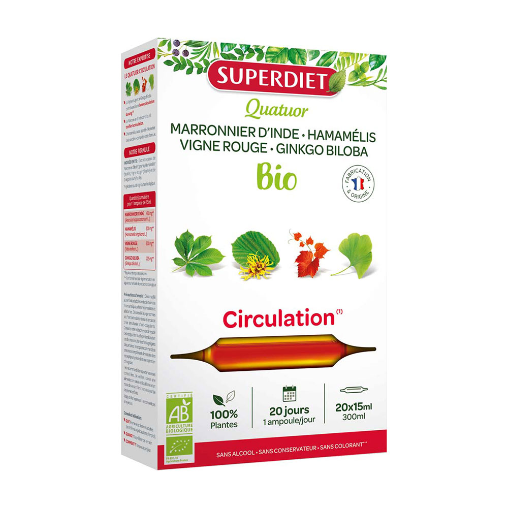 Superdiet Quatuor Circulation Bioes 20 Ampulas 15ml