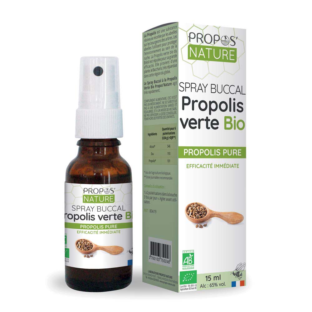 Propos'Nature Organic Green Propolis Buccal Spray 15ml