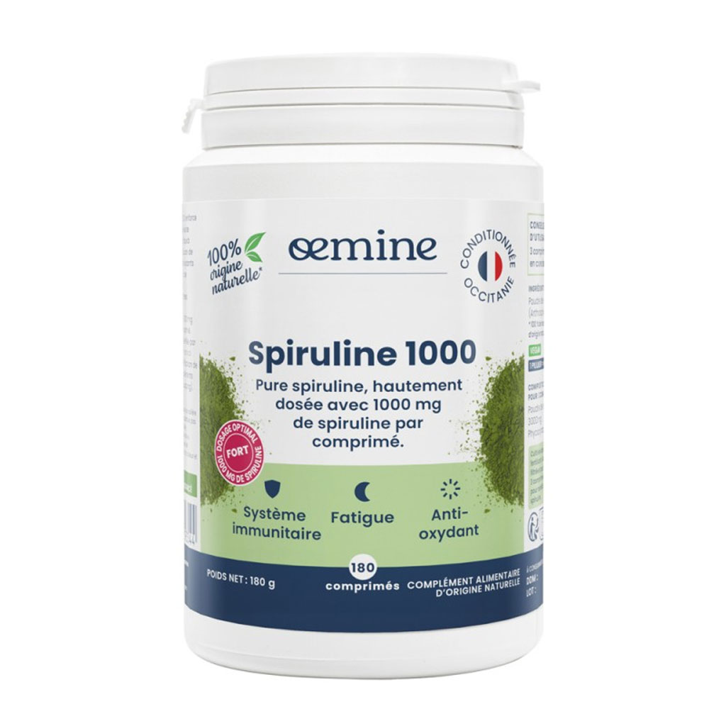 Oemine Spiruline 1000 Boost Bio 150 Comprimes Sport Intensive 180 comprimés