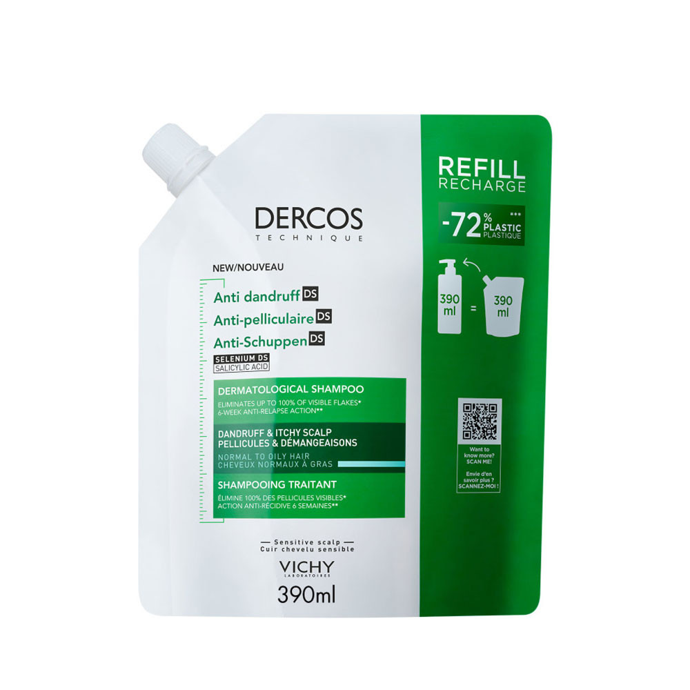 Vichy Dercos Eco-Refill Anti-Dandruff Shampoo Normal To Oily Hair 390ml