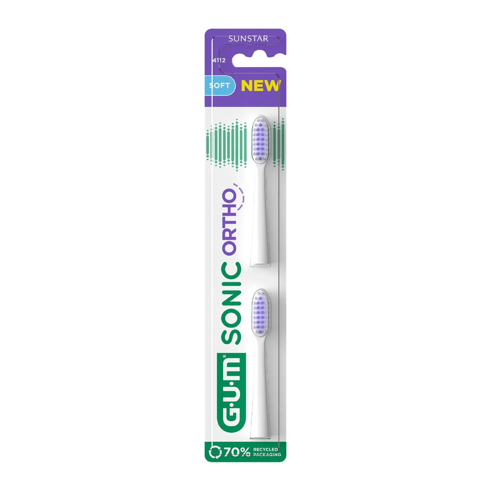 Gum Sonic Ortho Sonic Toothbrush Refills x2