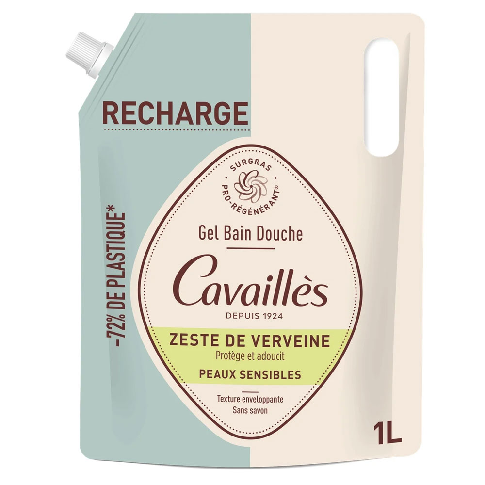 Cavaillès Surgras Pro-Regenerating Eco-Refill Bath Shower Gel Verbena Zest 1L