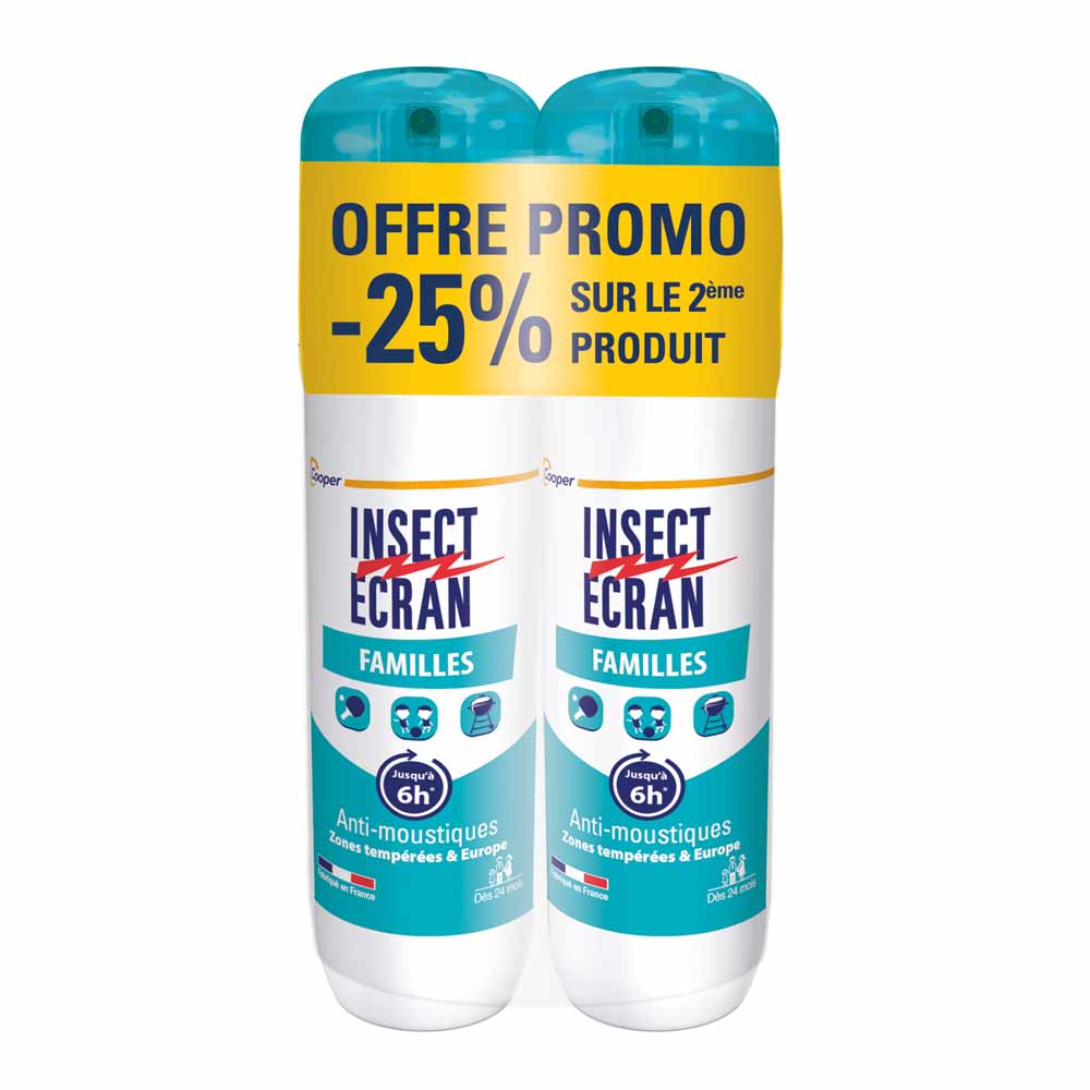 Insect Ecran Skin Mosquito Repellents Families Jusqu'à 6h 2x100ml
