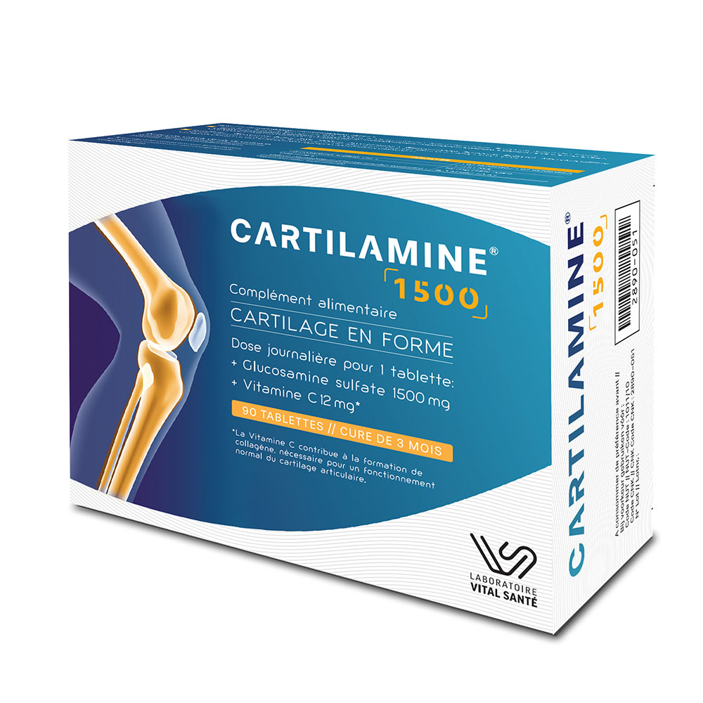 Vital Santé Cartilamine 1500 supports joint health 90 tablets