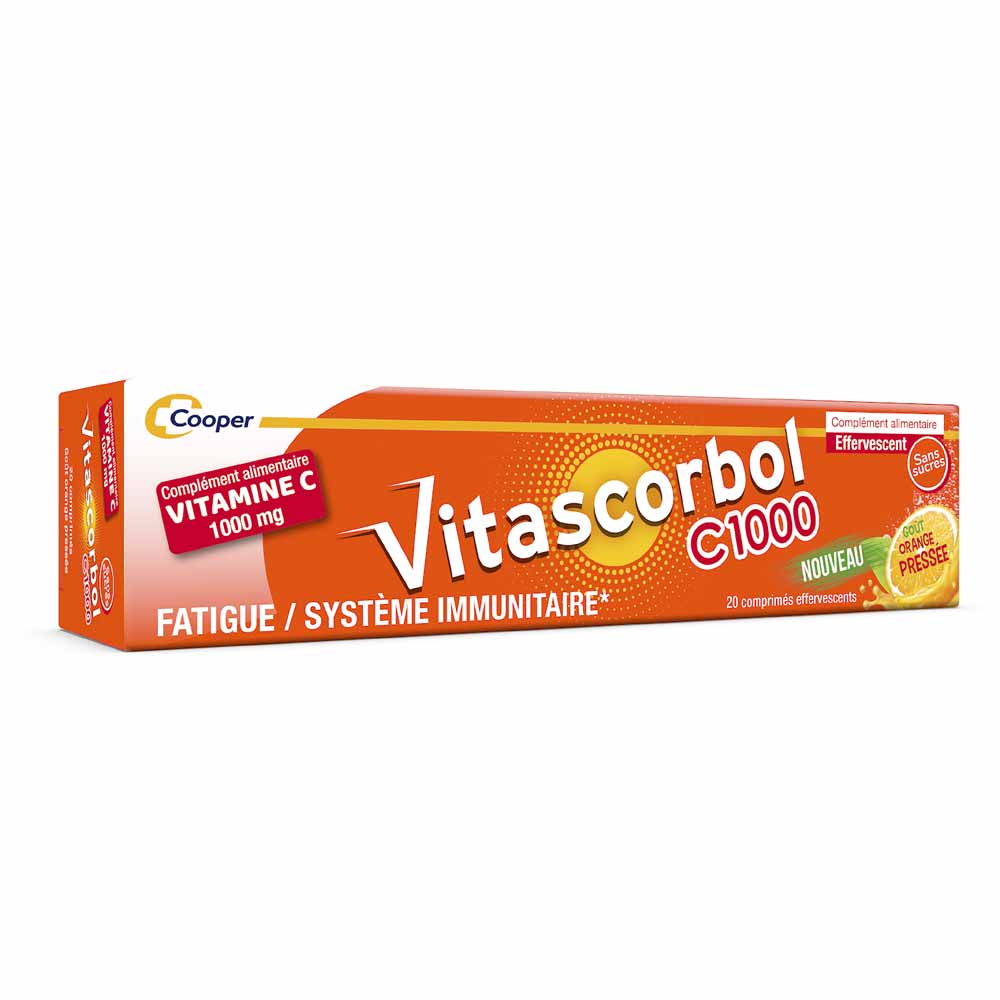 Vitascorbol Vitamin C1000 fresh orange flavour 20 effervescent tablets