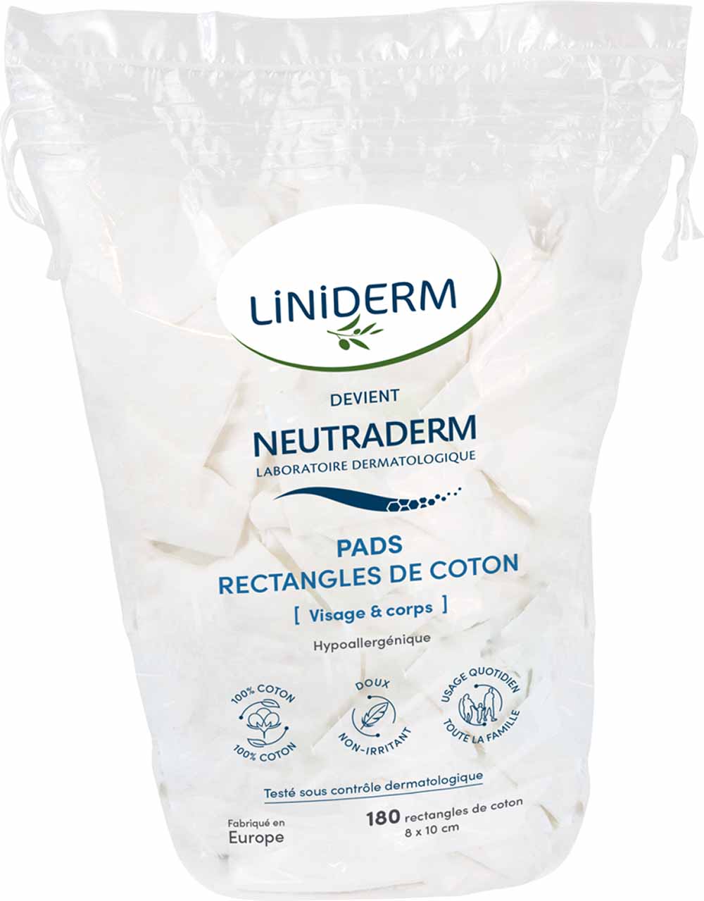 Neutraderm 100% cotton rectangular PADS x180