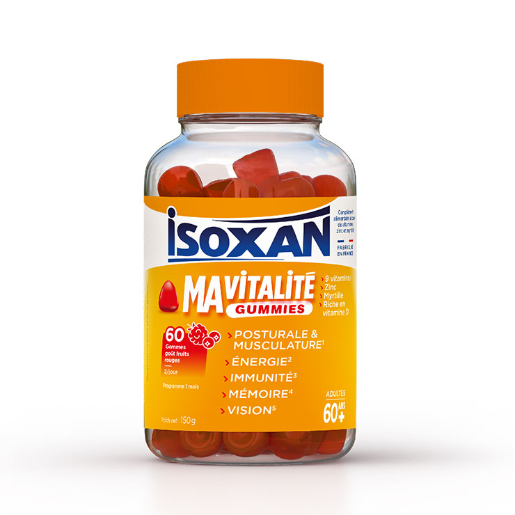 Isoxan My Vitality – Energy, Immunity, Memory & Vision red berry flavour for adults 60 gummies