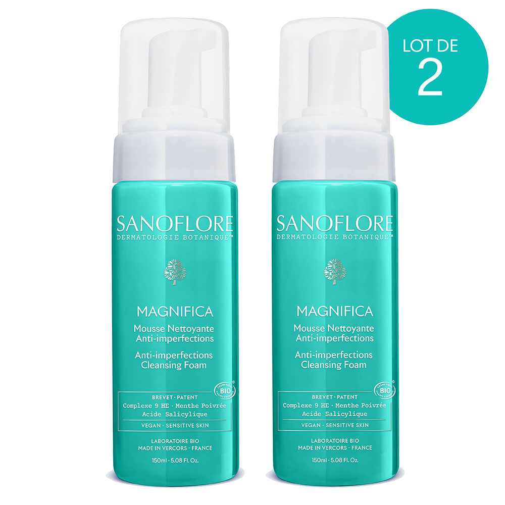 Sanoflore Magnifica Certified organic Facial cleansing foam 2x150 ml Acne-prone Skin 300ml