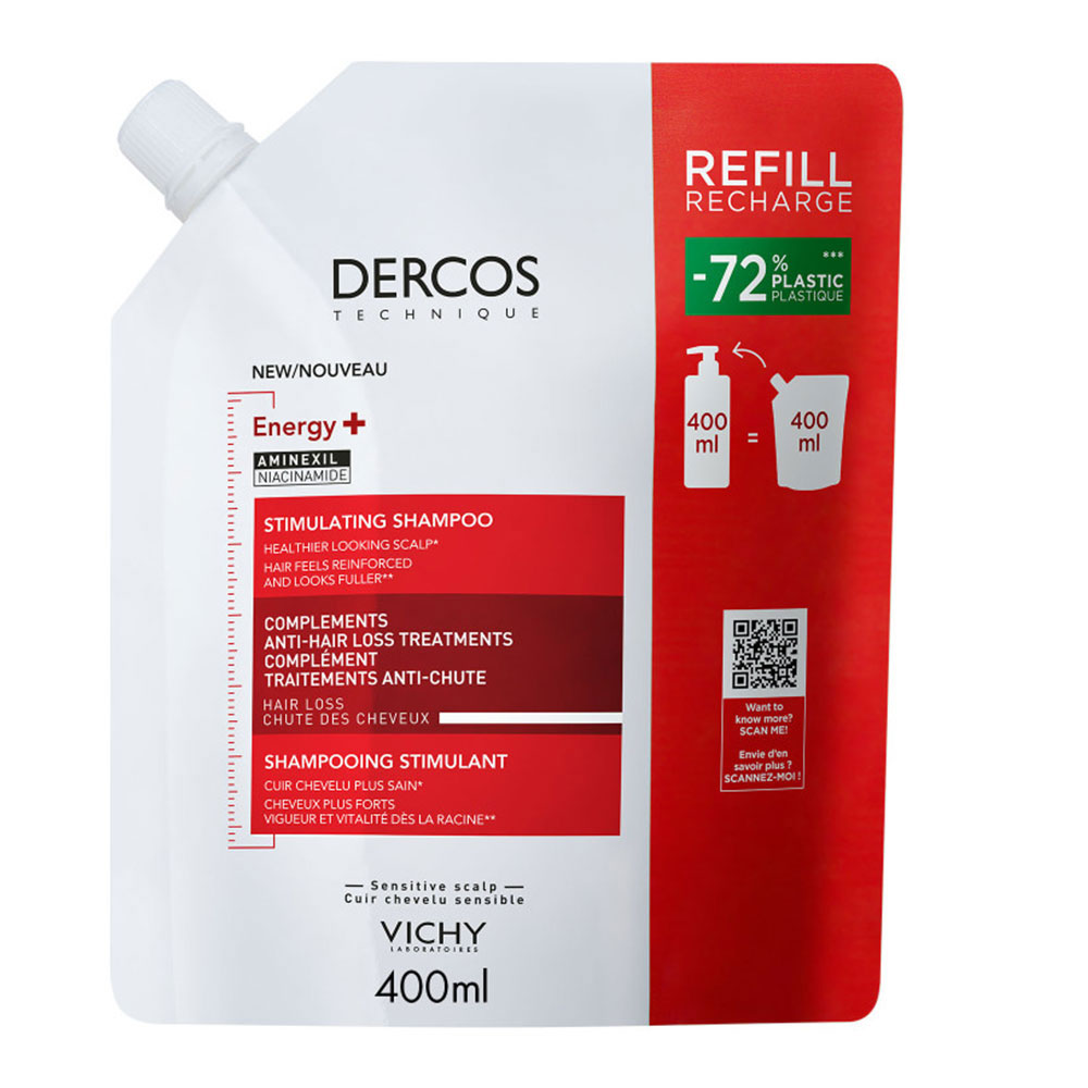 Vichy Dercos Eco-recharge Energy+ Anti-Hair Loss Stimulating Shampoo with Aminexil 400ml
