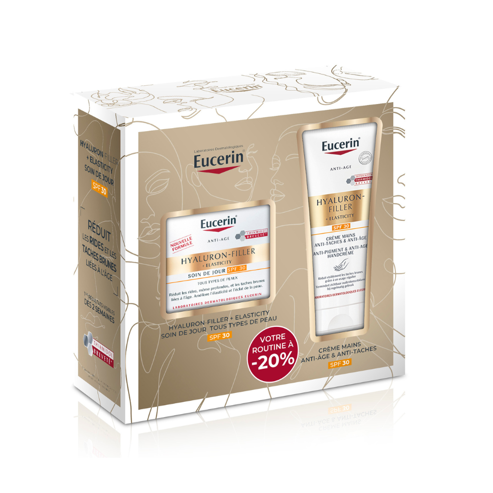 Eucerin Giftboxes Eucerin Hyaluron-Filler + Elasticity Day Care SPF30 + Anti-Ageing Hands Cream SPF30 125ml
