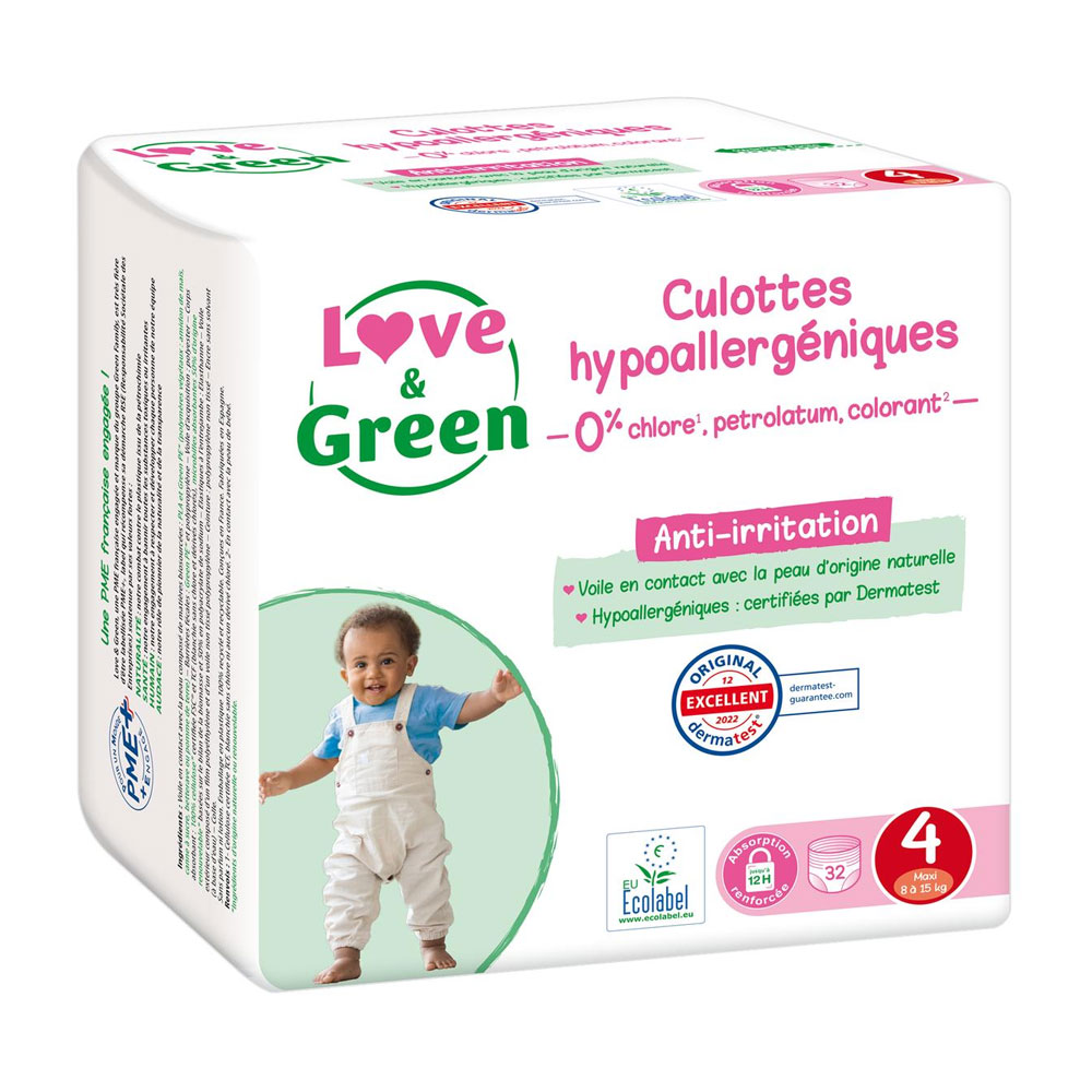 Love&Green Hypoallergenic nappies Size 4 Maxi 8 to 15kg x32