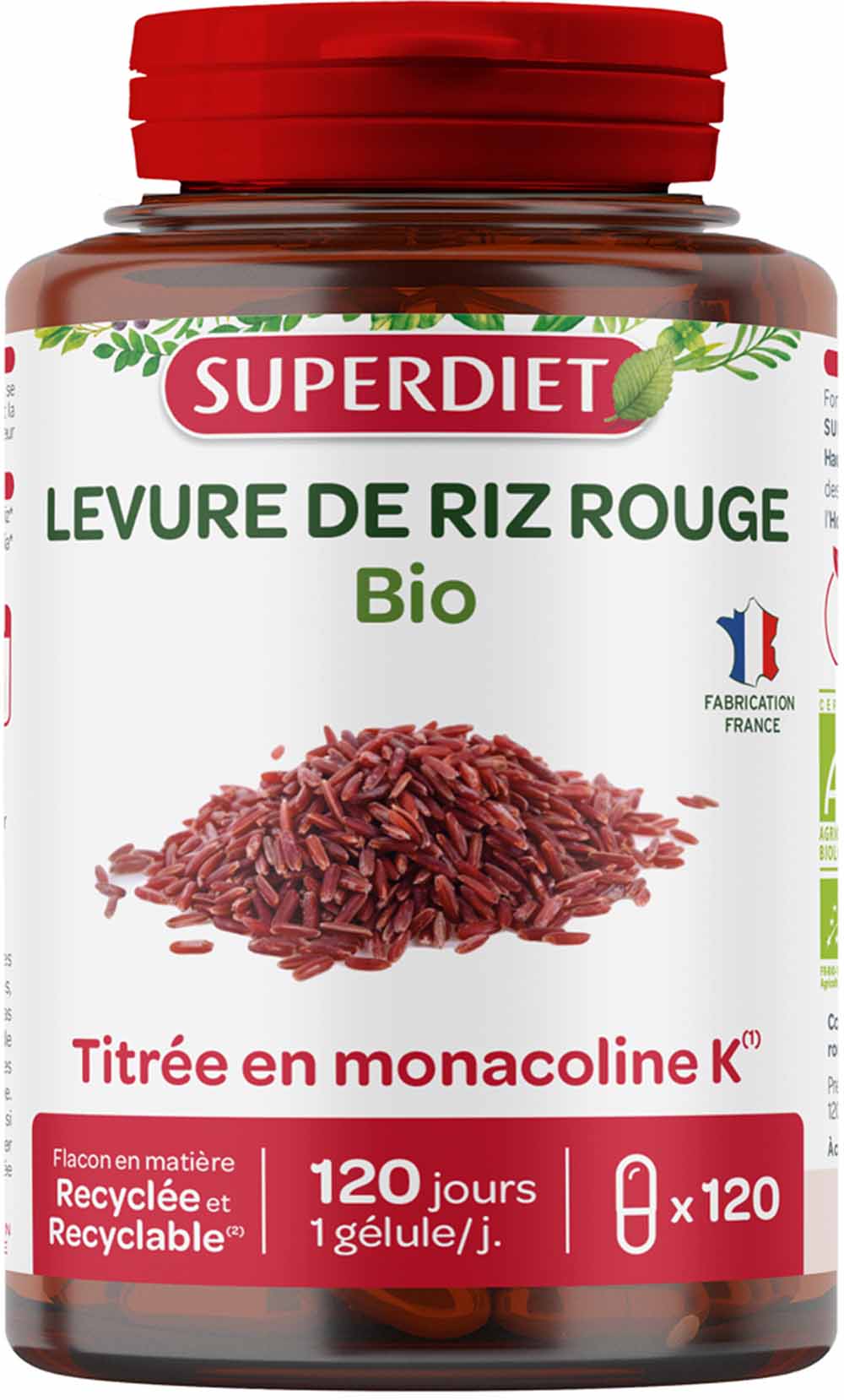 Superdiet Bioes Red Rice Yeast 120 capsules