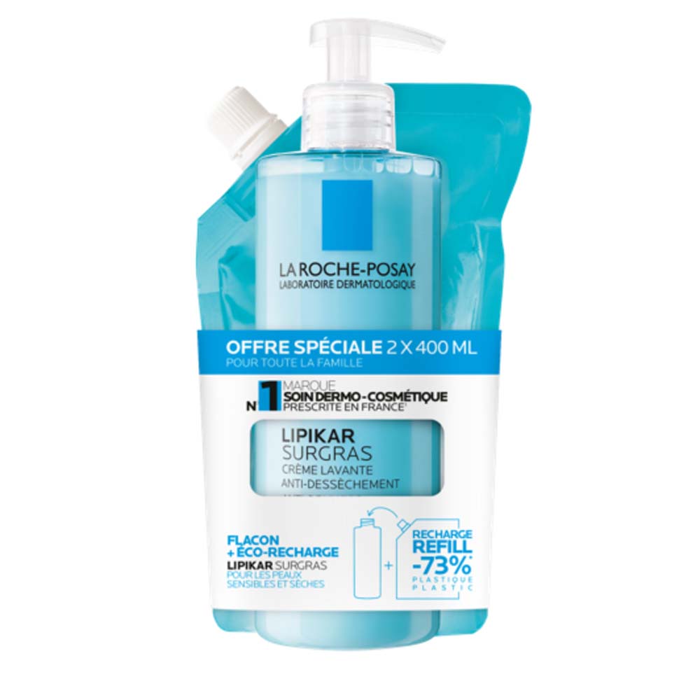 La Roche-Posay Lipikar Anti-Drying Cleansing Cream Dry to Very Dry Skin 2x400ml
