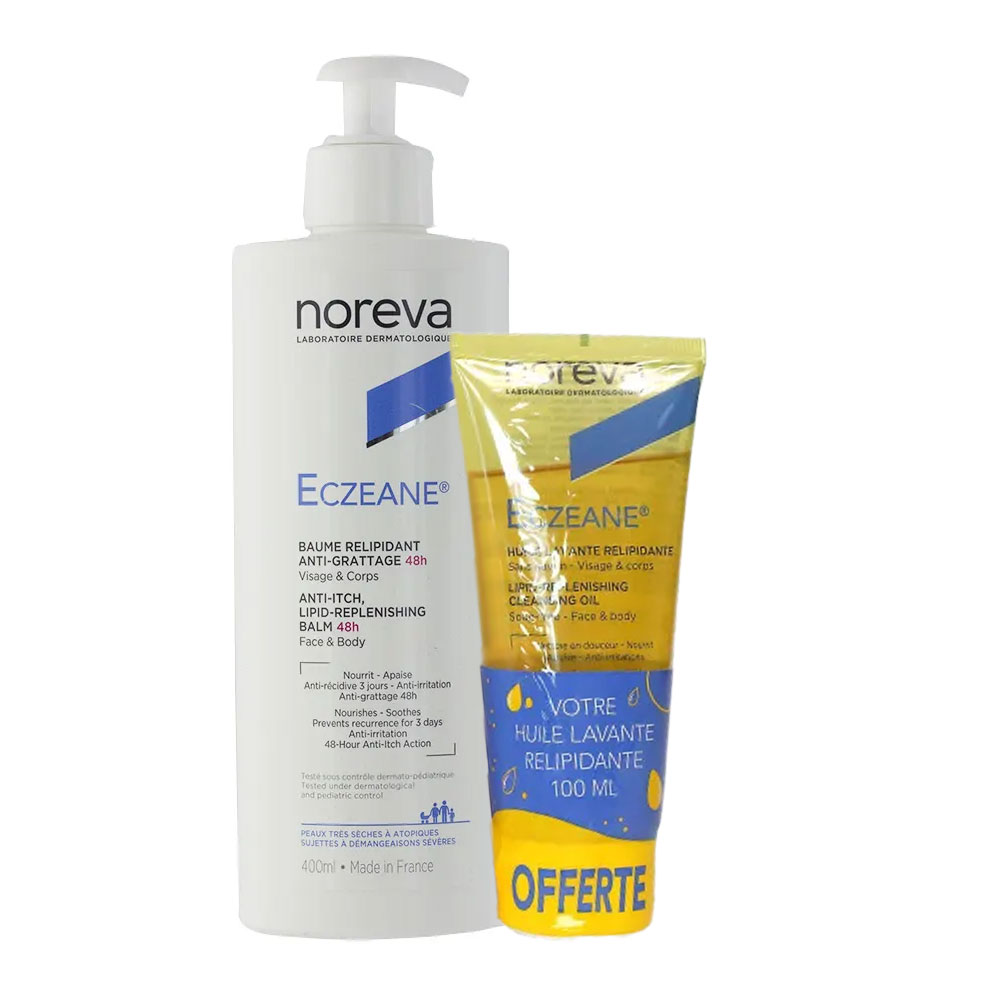 Noreva Eczeane Relipid Anti-Scratch Balm 400ml + Cleansing Oil 100ml