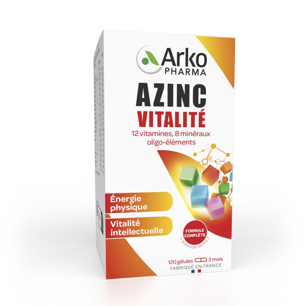 Arkopharma Azinc Vitality Vitamins C & E, Zinc adults 120 capsules