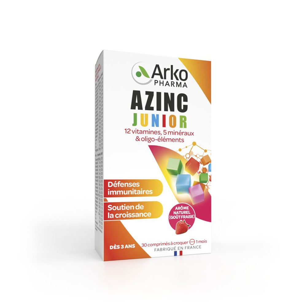 Arkopharma Azinc Vitamins C & E with zinc strawberry flavour Junior 30 tablets