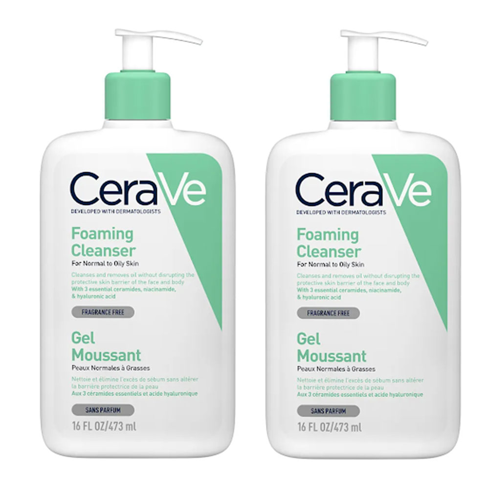 Cerave Face Cleanser Foaming face and neck cleanser for normal to oily skin 2 x 473 ml