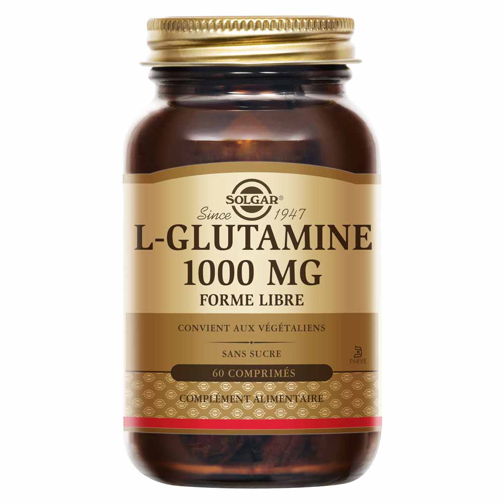 Solgar L-Glutamine 1000 mg Glutamine 1000mg Sommeil Défenses immunitaires x 60 tablets