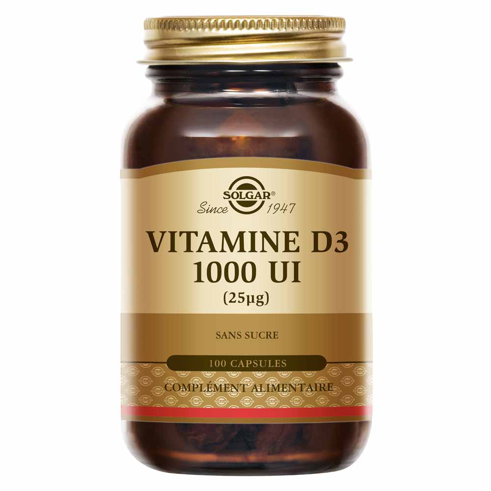 Solgar Vitamin D3 1000 IU immune support, bones and cartilage 100 capsules