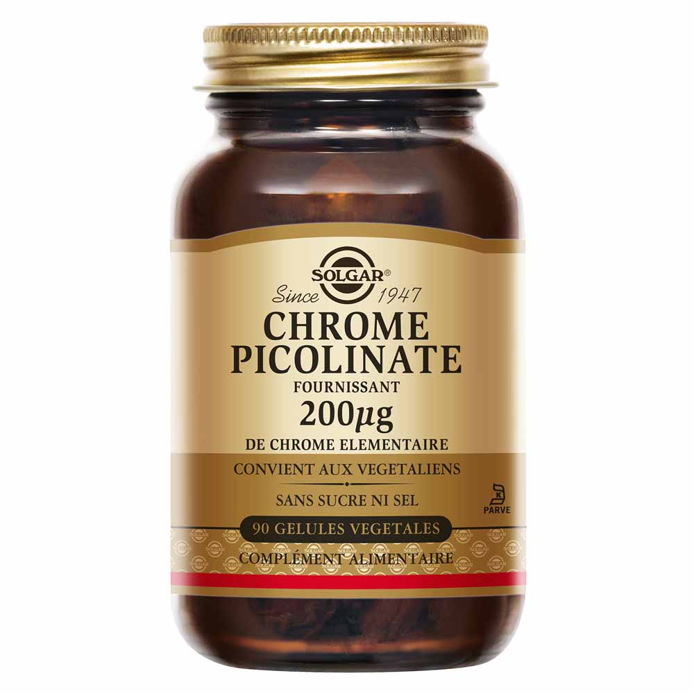 Solgar Chrome picolinate 200 µg supports healthy blood sugar levels highly absorbable 90 capsules