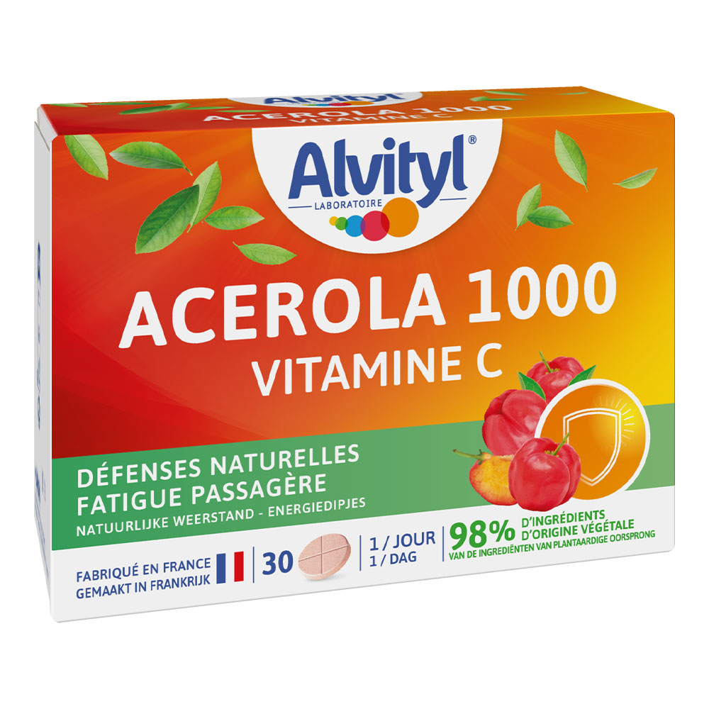Alvityl Acerola 1000 vitamin C supports immunity 30 Comprimes A Croquer