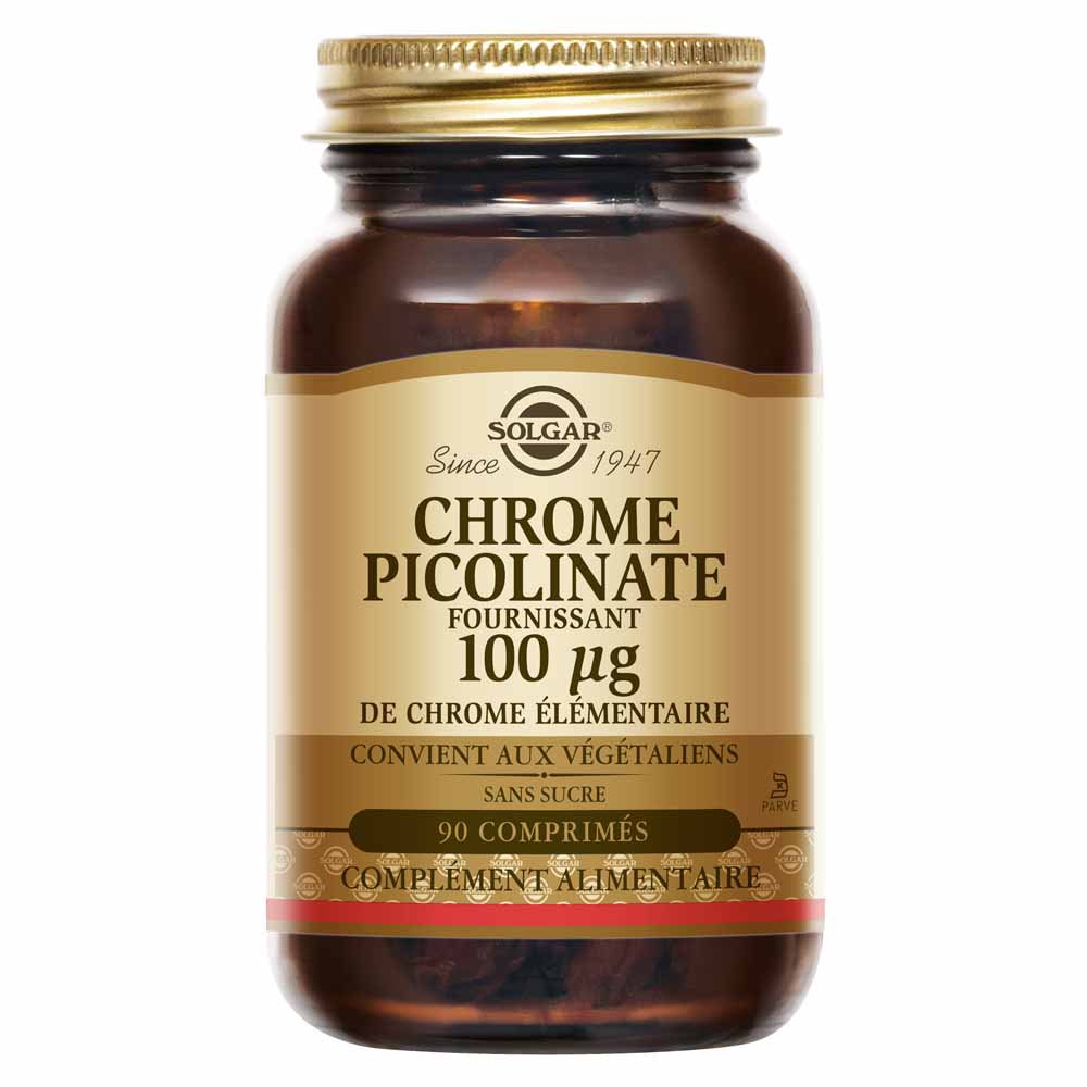 Solgar Chromium Picolinate 100 µg supports healthy blood sugar levels highly absorbable 90 tablets