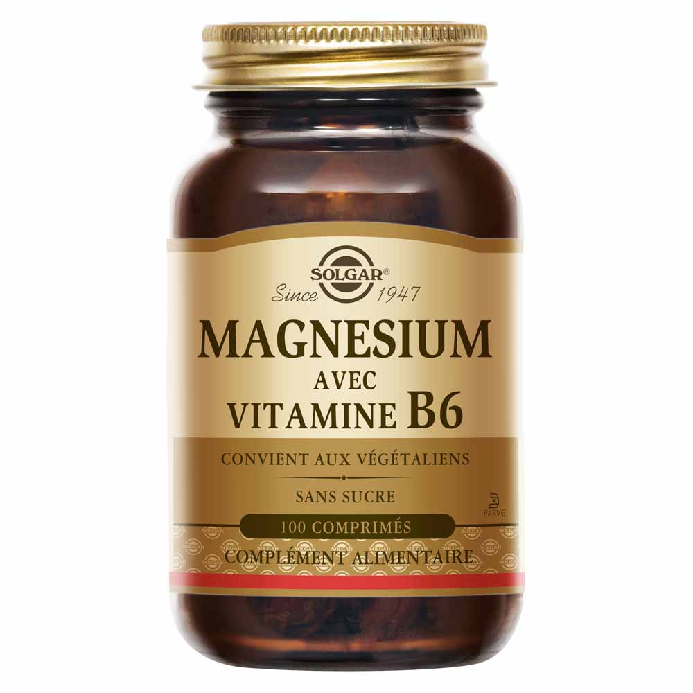 Solgar Magnesium with vitamin B6 reduces fatigue, supports energy and sleep 100 tablets
