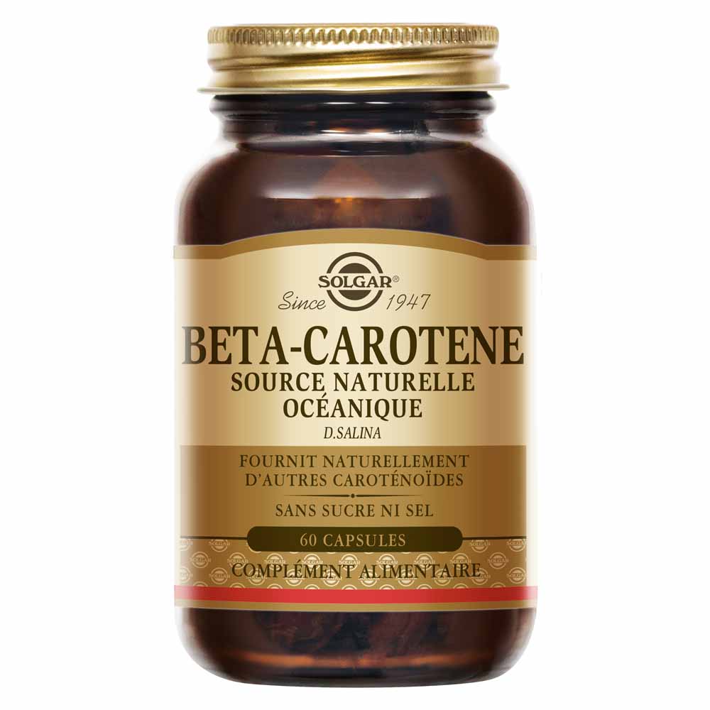 Solgar Beta-Carotene 7 mg sun prep and beauty boost 60 capsules
