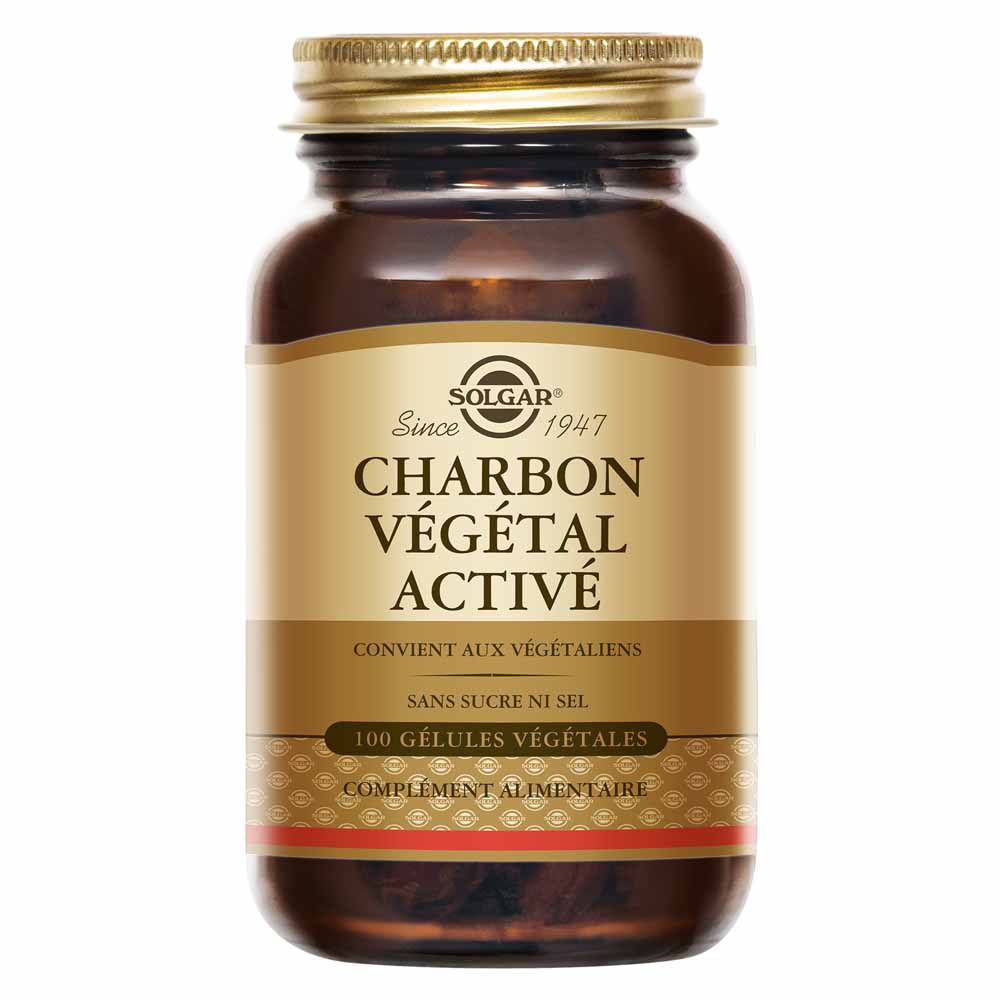 Solgar Activated Charcoal digestion support and detox 100 capsules